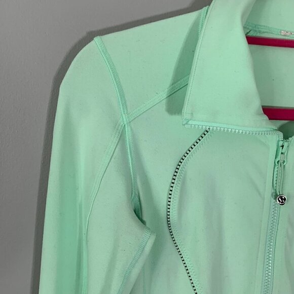 Lululemon‎ Asana Jacket Fresh Teal / Mini Hyper Stripe Fresh Teal - Picture 3 of 12